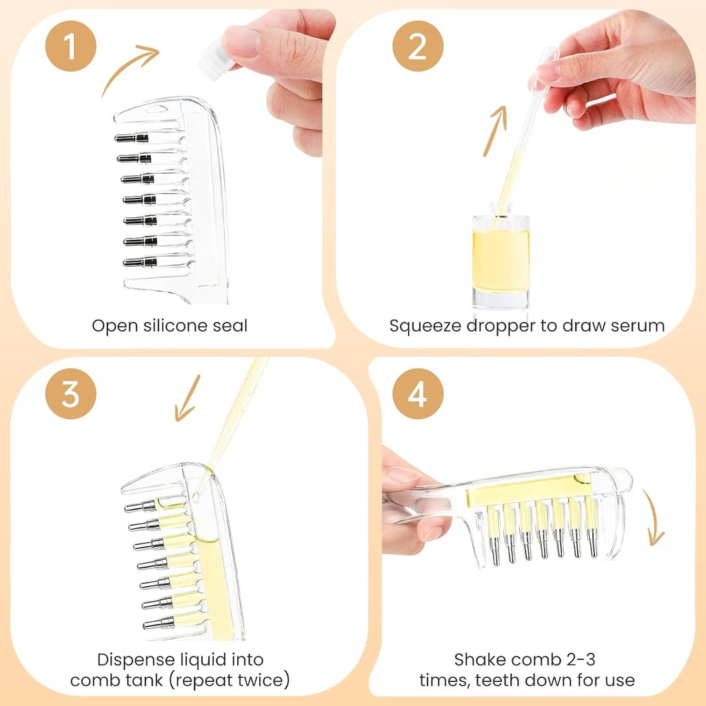 Refillable Hair Oil Applicator Comb, Refillable Scalp Massager