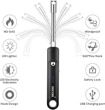 Rechargeable Plasma Arc Lighter, Flameless & Windproof (Silver)