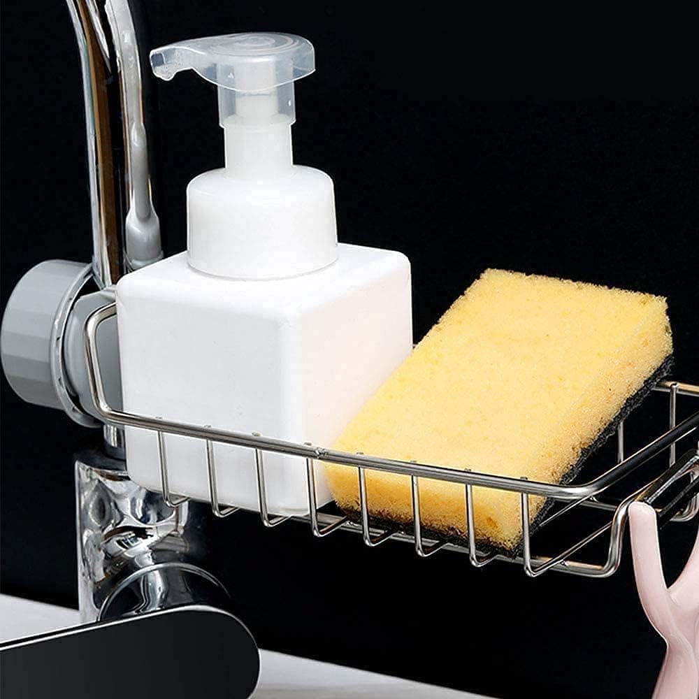 Kitchen Sink Caddy Organizer Over Faucet Sponge Holder