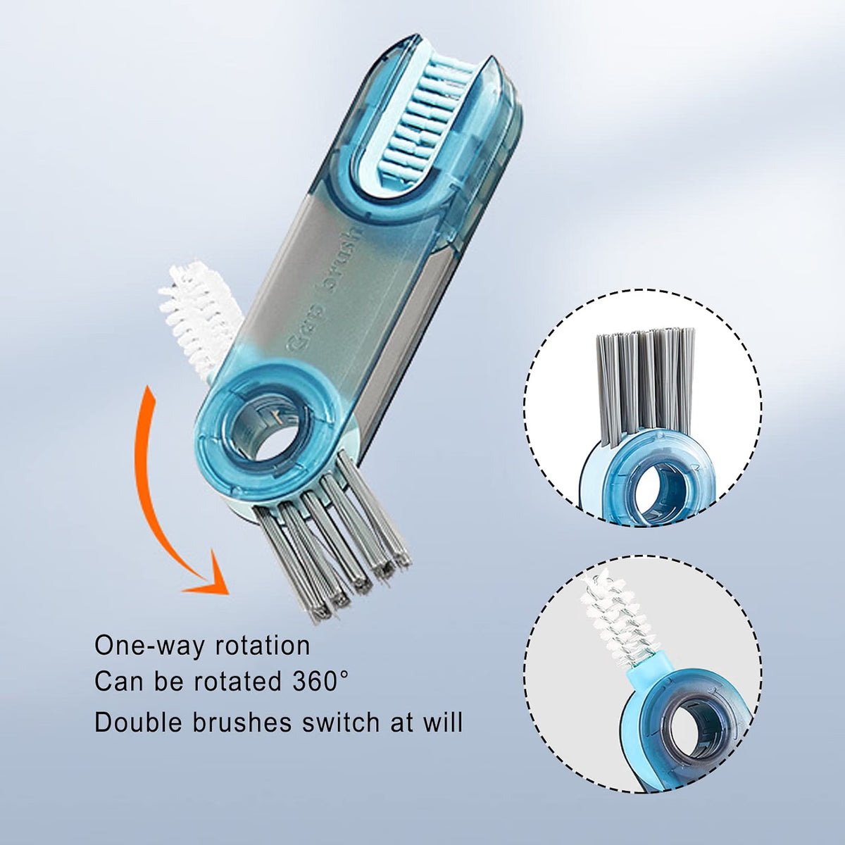 3 in 1 Cup Lid Cleaning Brush, Multifunctional Cleaning Brush Bottle Cap Detail Brush Bottle Crevice Brush for Nursing Bottle Cup Cover Lid Groove(2 Pcs)