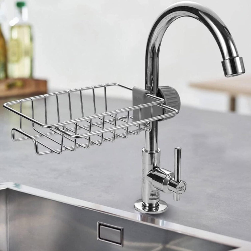 Kitchen Sink Caddy Organizer Over Faucet Sponge Holder