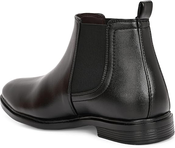 Men's Chelsea Boots | Classic Slip-On Ankle Boots with Elastic Gusset | Formal & Casual Leather-Style Boots for Men