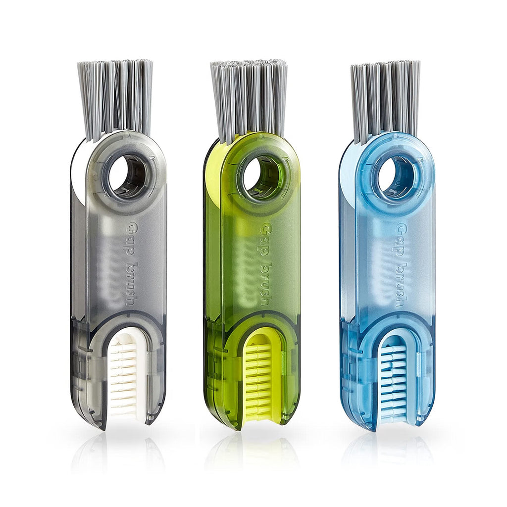 3 in 1 Cup Lid Cleaning Brush, Multifunctional Cleaning Brush Bottle Cap Detail Brush Bottle Crevice Brush for Nursing Bottle Cup Cover Lid Groove(2 Pcs)