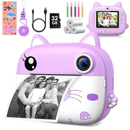 Kids Instant Print Camera with 2.5K Video