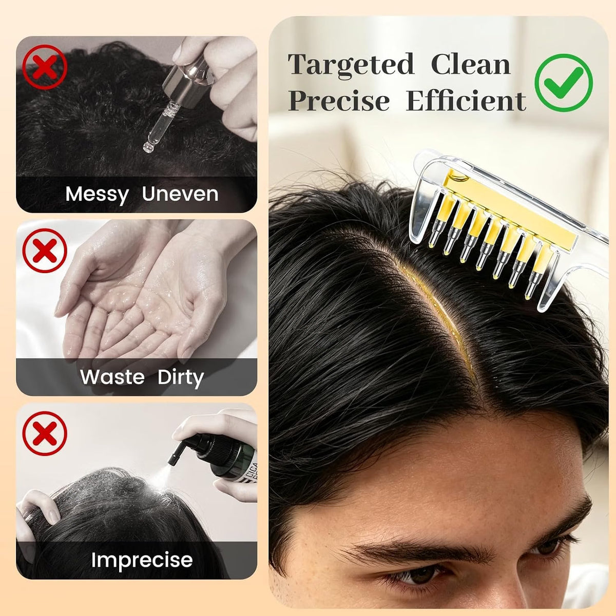 Refillable Hair Oil Applicator Comb, Refillable Scalp Massager
