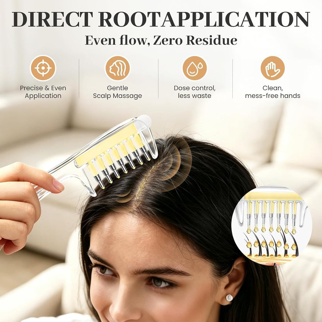 Refillable Hair Oil Applicator Comb, Refillable Scalp Massager