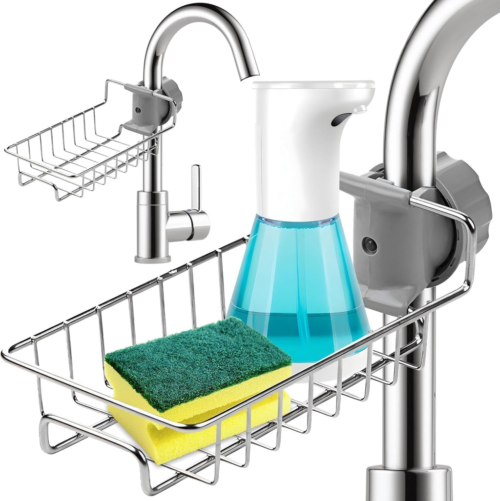 Kitchen Sink Caddy Organizer Over Faucet Sponge Holder