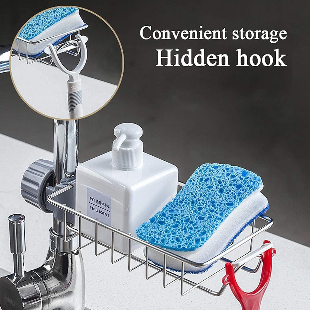 Kitchen Sink Caddy Organizer Over Faucet Sponge Holder