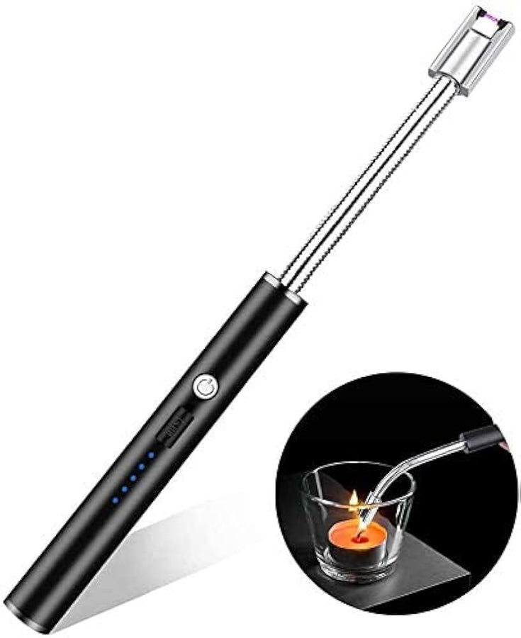 Rechargeable Plasma Arc Lighter, Flameless & Windproof (Silver)